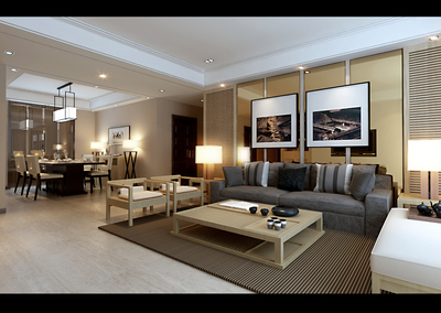 上海实创装饰-现代木色风格设计三居室装修效果图 - 上海实创装饰的设计案例 室内人